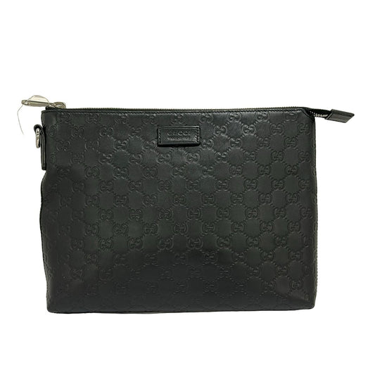 Gucci Second Bag Guccissima Line Black Leather