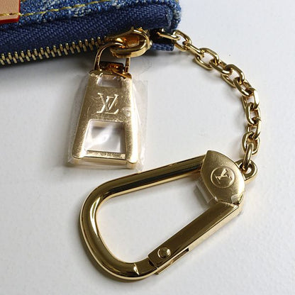 Louis Vuitton Card Key Case Pochette Cles Coin Monogram Denim Blue Key Holder — view 5
