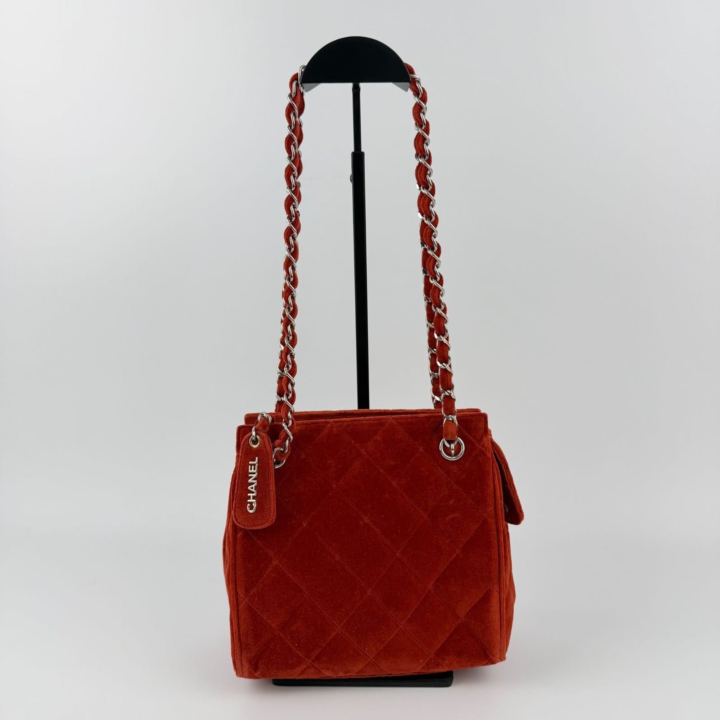 Chanel CC Logo Quilted Chang en Shoulder Bag Red 4 Vinte Ji Su Hboc — view 2
