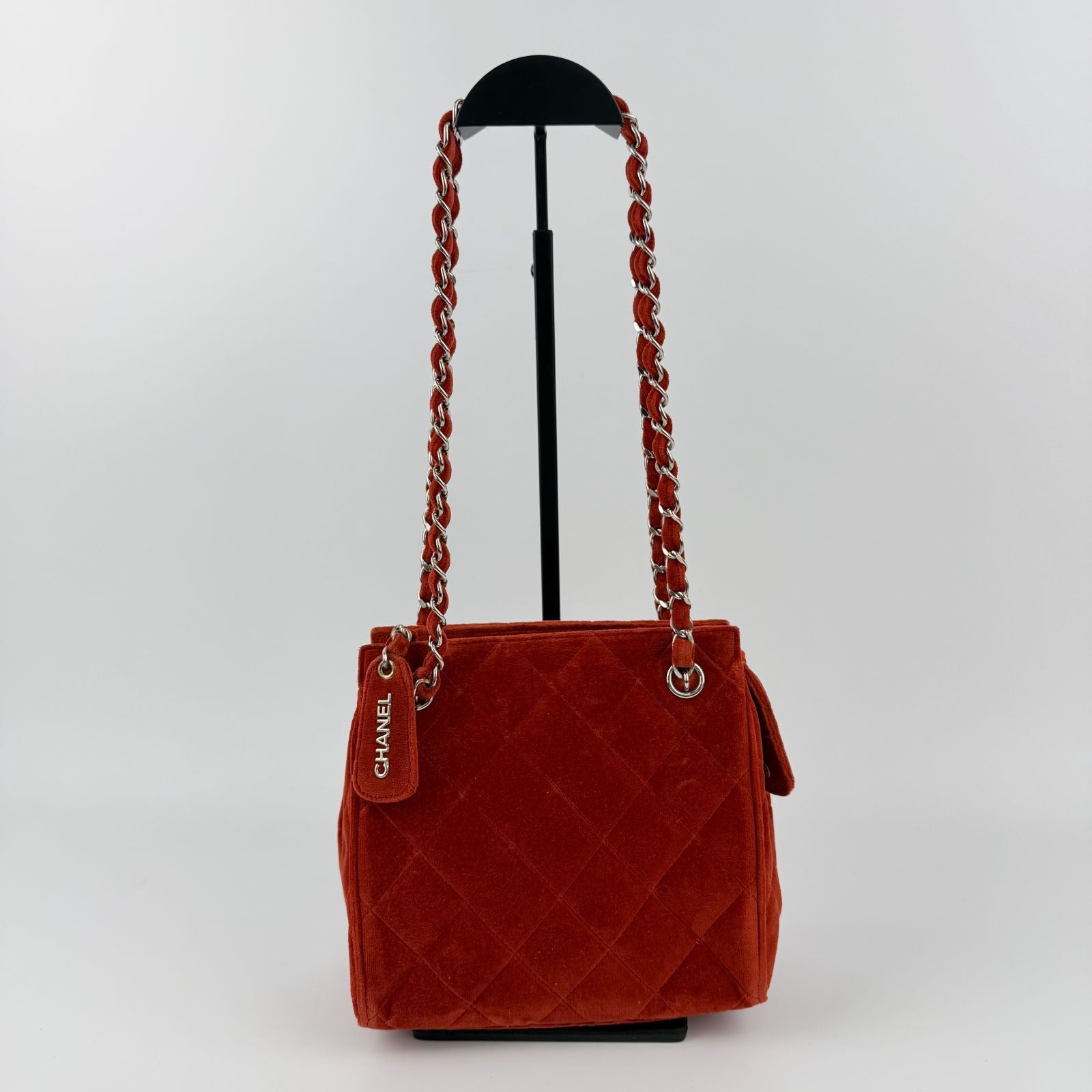 Chanel CC Logo Quilted Chang en Shoulder Bag Red 4 Vinte Ji Su Hboc — view 2