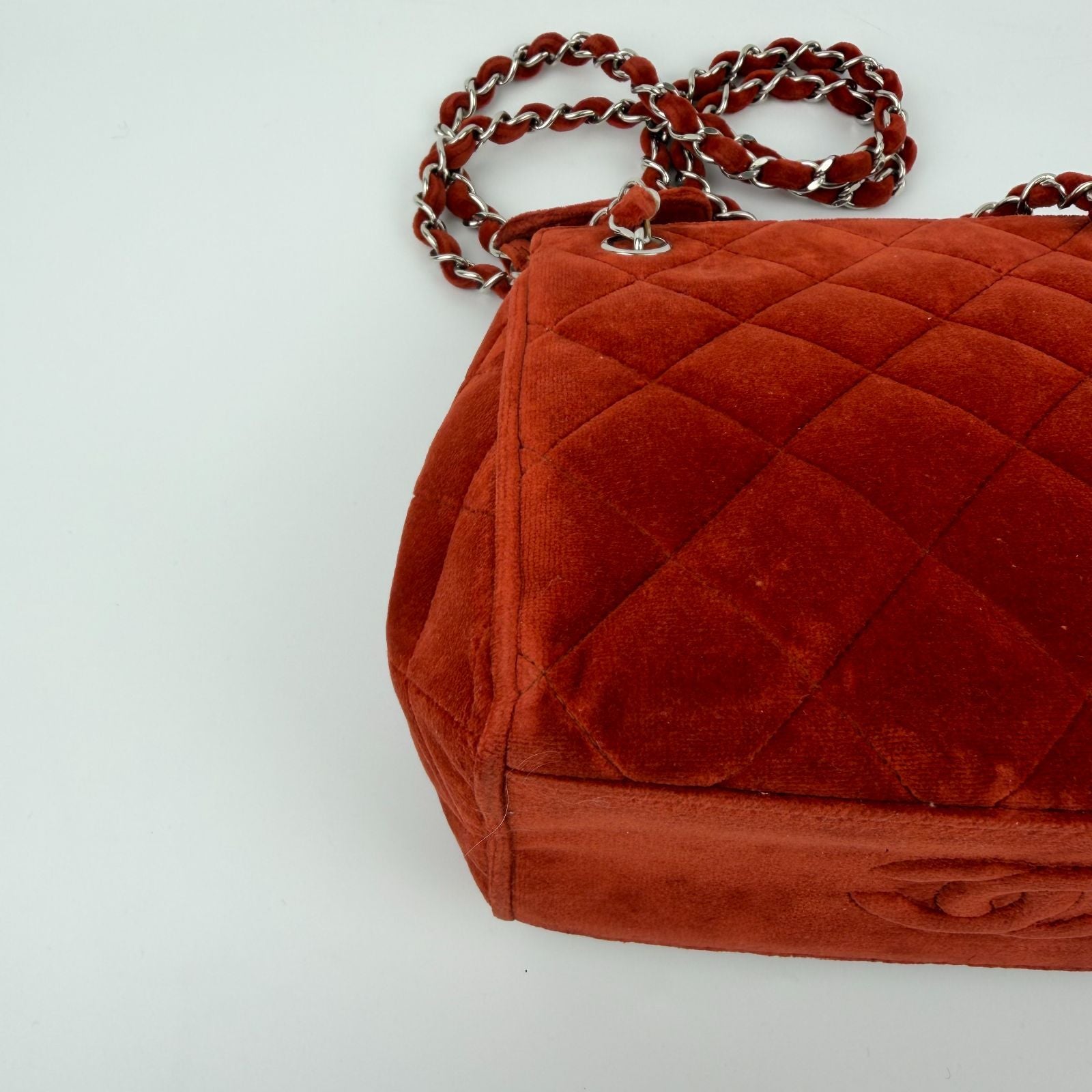 Chanel CC Logo Quilted Chang en Shoulder Bag Red 4 Vinte Ji Su Hboc — view 7