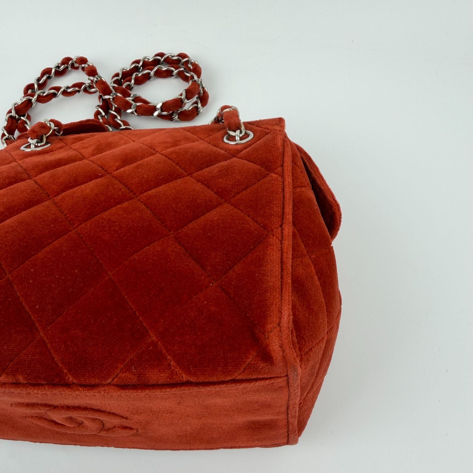 Chanel CC Logo Quilted Chang en Shoulder Bag Red 4 Vinte Ji Su Hboc — view 8