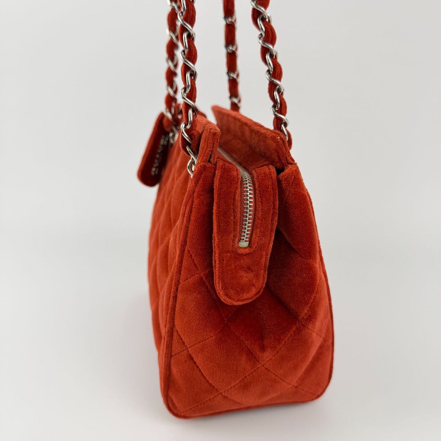 Chanel CC Logo Quilted Chang en Shoulder Bag Red 4 Vinte Ji Su Hboc — view 4