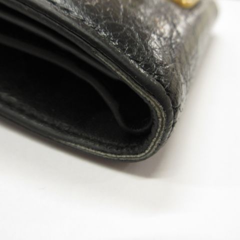 Balenciaga Compact Wallet Mini Monaco Black Leather — view 5