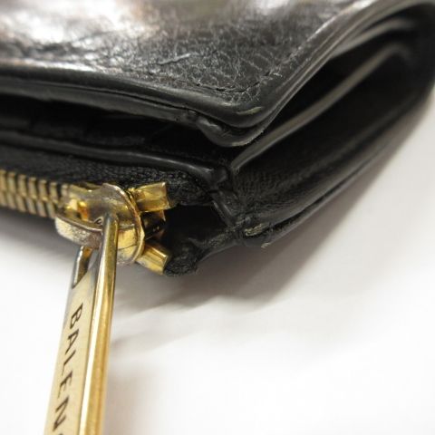 Balenciaga Compact Wallet Mini Monaco Black Leather — view 8