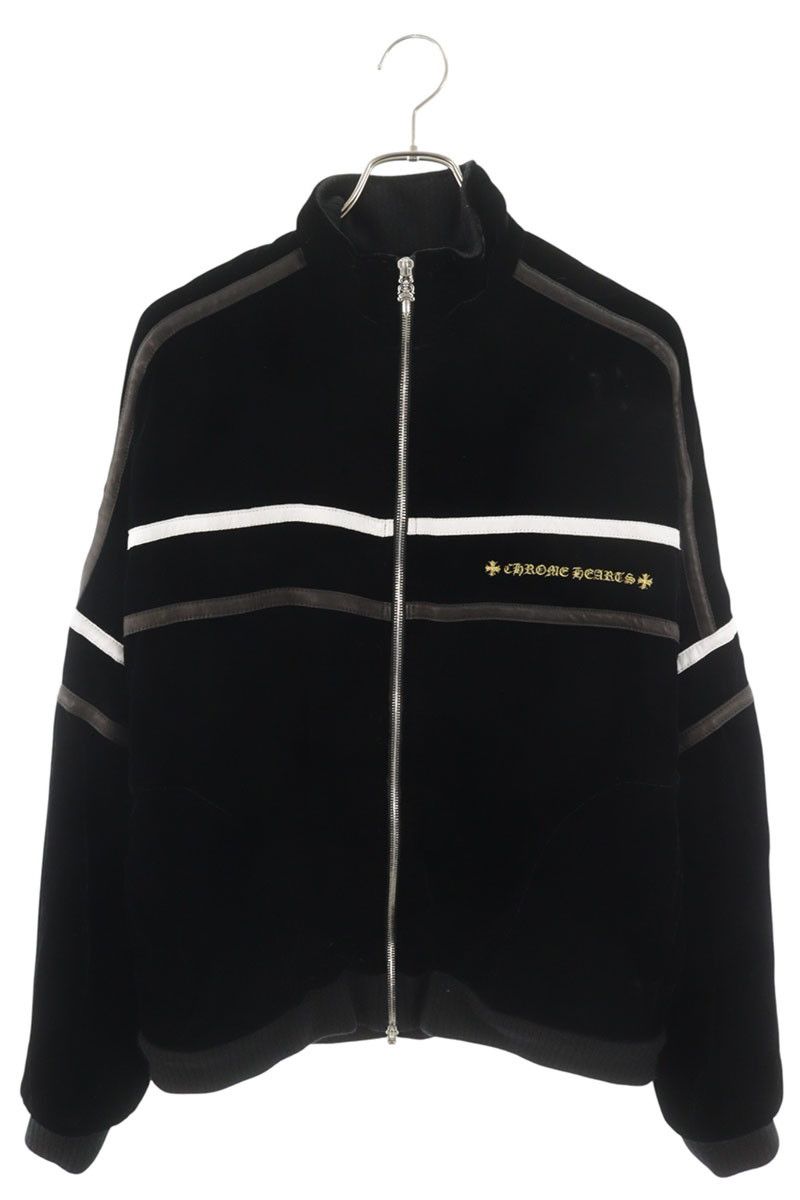 Chrome Hearts Velvet Tracksuit Jacket Logo Embroidered Velour Track Zip