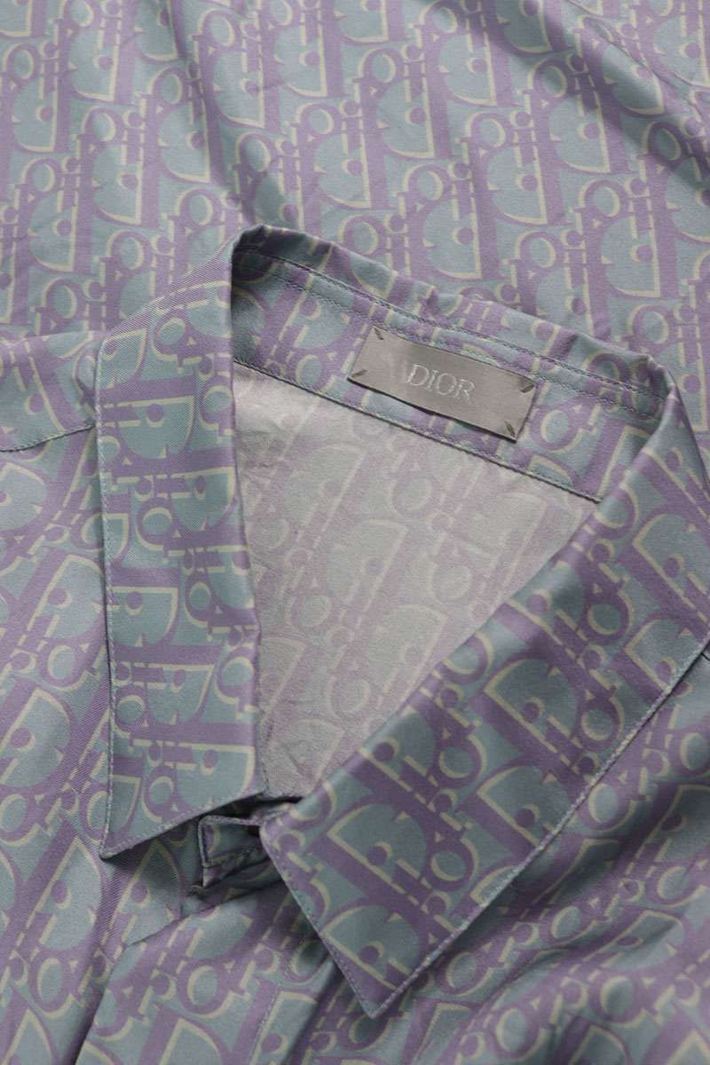 Dior Oblique Allover Pattern Silk Short Sleeve Shirt 38 — view 3