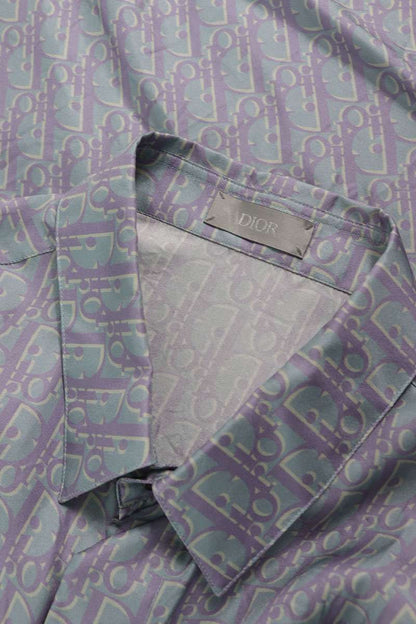 Dior Oblique Allover Pattern Silk Short Sleeve Shirt 38 — view 3