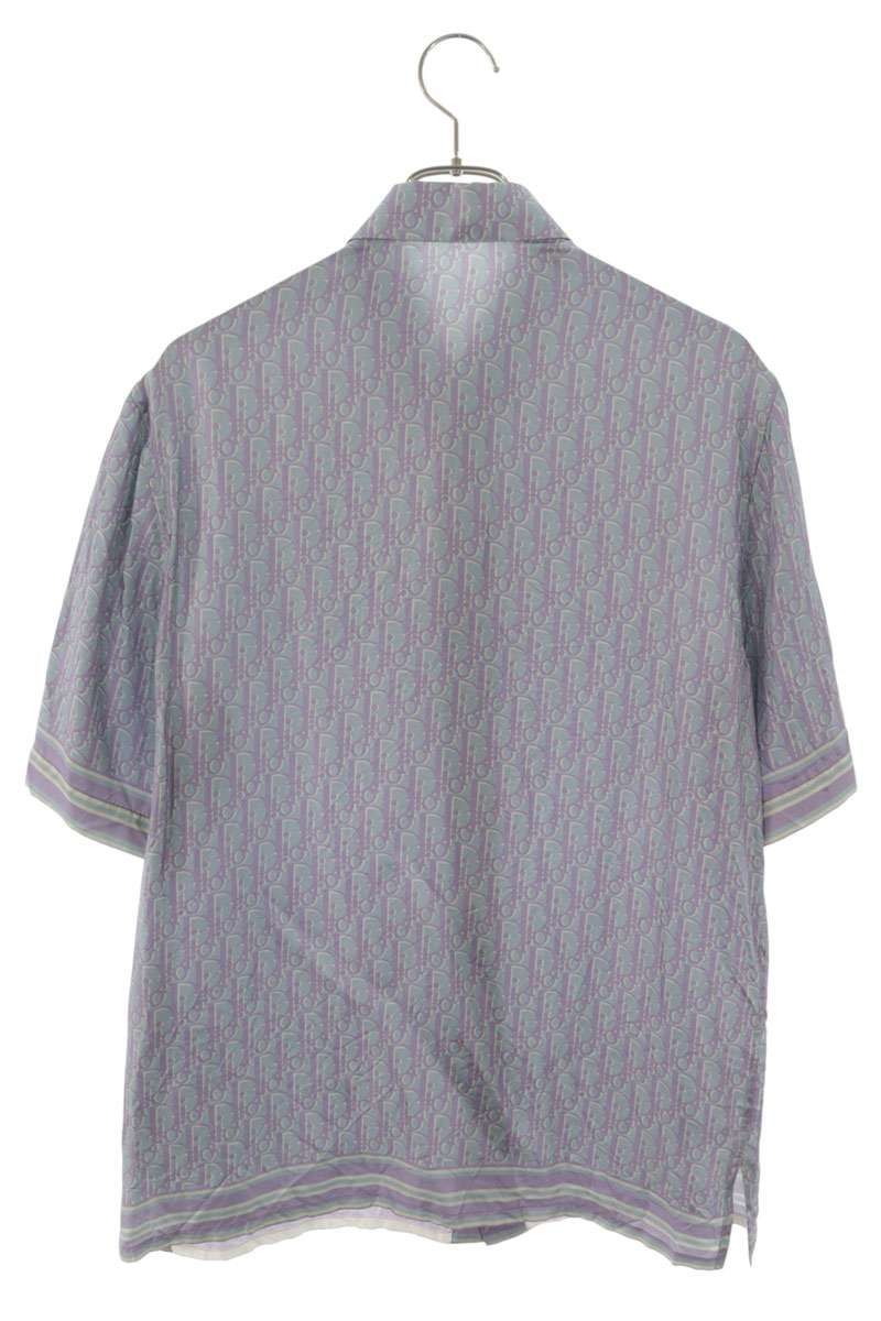 Dior Oblique Allover Pattern Silk Short Sleeve Shirt 38 — view 2