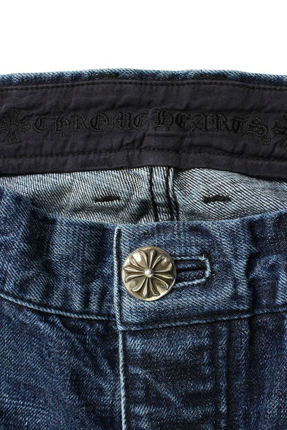 Chrome Hearts RS Bootleg 5 Pkt Dnm Pant Cross Ball Button Boots Cut Denim Pants — view 3