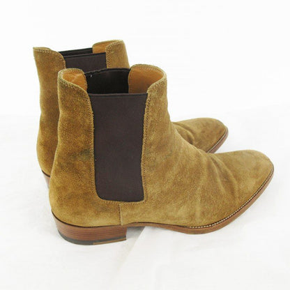 Saint Laurent Paris 41 Wyatt Suede Chelsea Boots Side Gore Leather Camel — view 5
