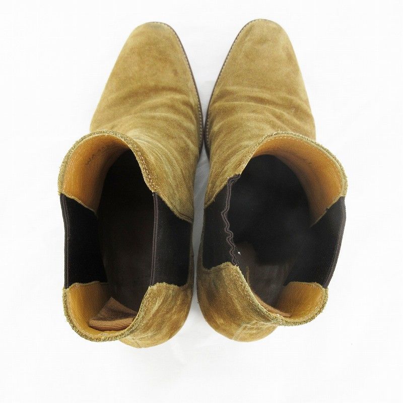 Saint Laurent Paris 41 Wyatt Suede Chelsea Boots Side Gore Leather Camel — view 3
