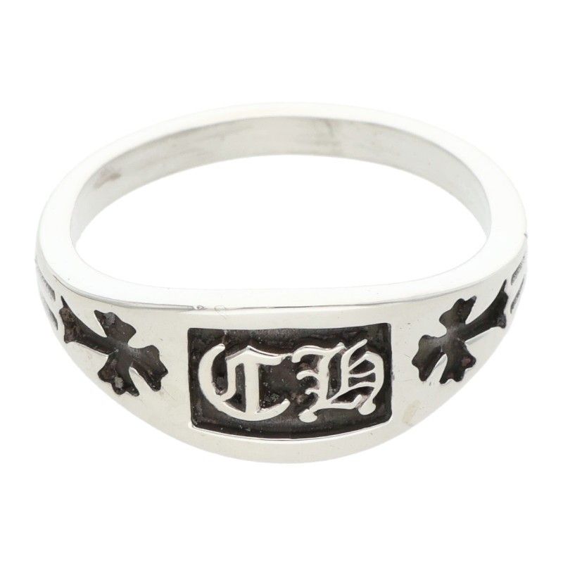 Chrome Hearts CH Crest Mini CH Cles Mini Silver Ring