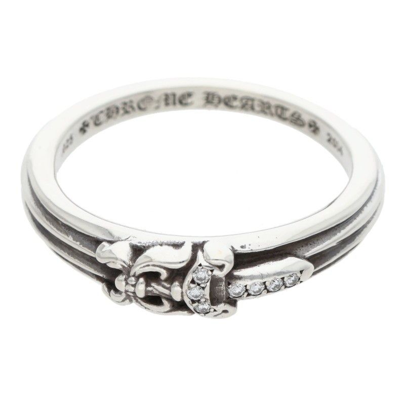 Chrome Hearts Baby Clsc P D Classic Dagger Pave Diamond Silver Ring