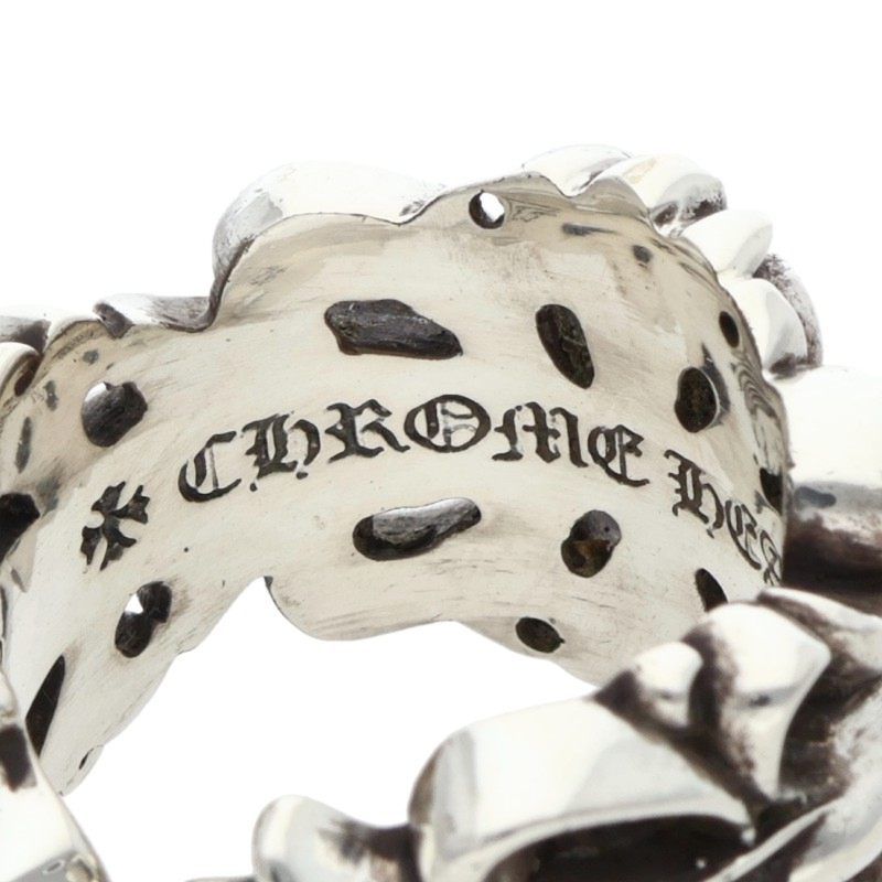 Chrome Hearts Dbl Flrl Crs Double Floral Cross Silver Ring — view 3