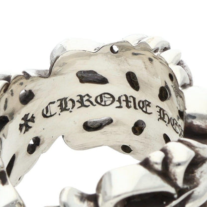 Chrome Hearts Dbl Flrl Crs Double Floral Cross Silver Ring — view 3