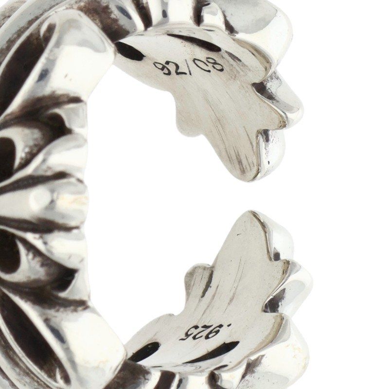 Chrome Hearts Dbl Flrl Crs Double Floral Cross Silver Ring — view 5