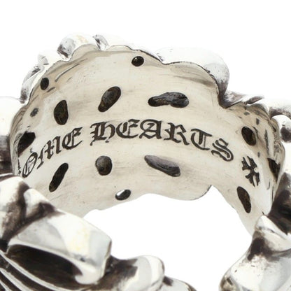 Chrome Hearts Dbl Flrl Crs Double Floral Cross Silver Ring — view 4