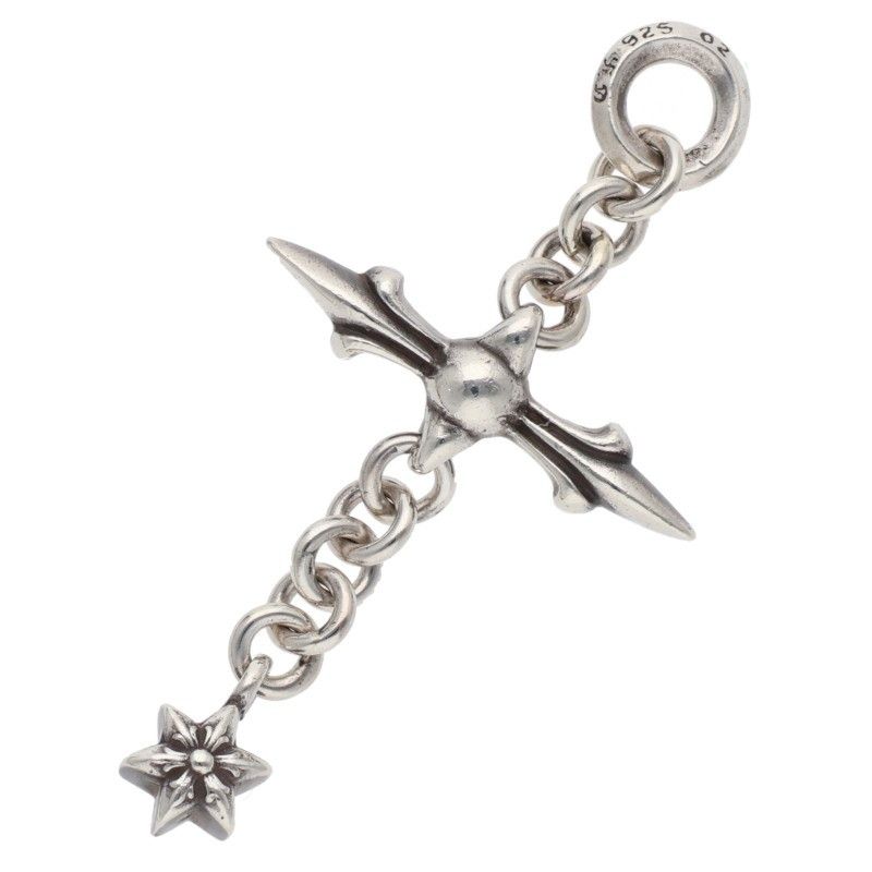 Chrome Hearts Roly Cross Charm Silver Necklace Top — view 2