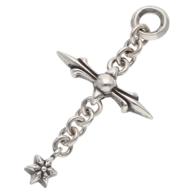 Chrome Hearts Roly Cross Charm Silver Necklace Top