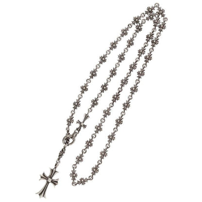 Chrome Hearts Chke Chn Tnye CH Crs Choke Chain Rosary Silver Necklace — view 2