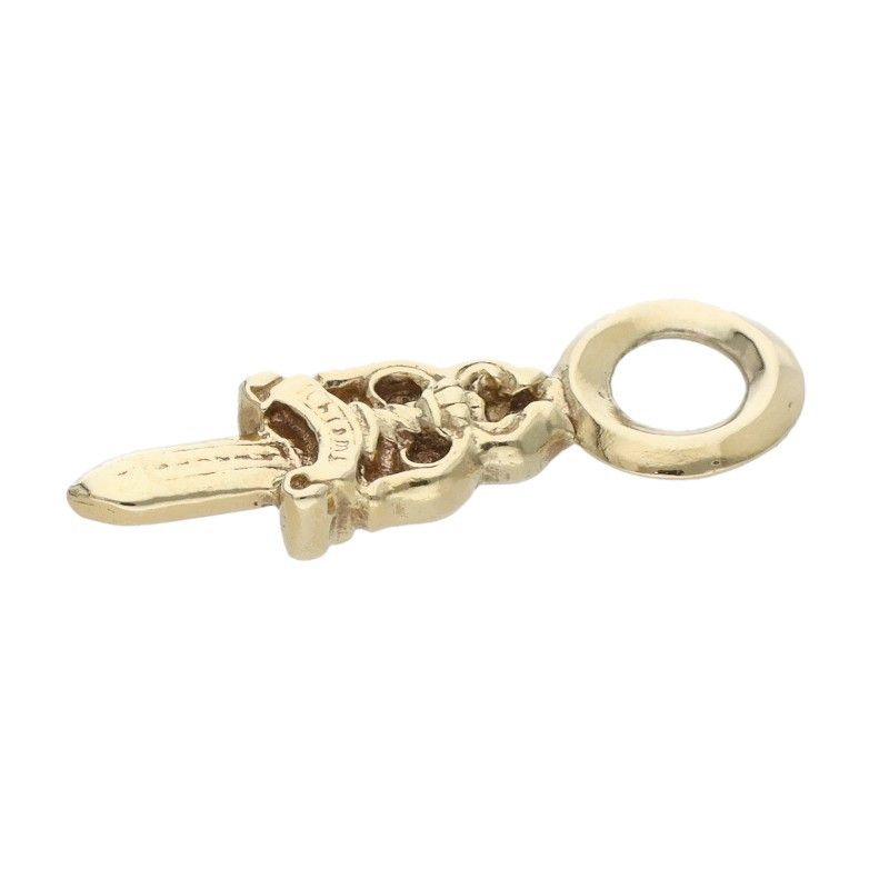 Chrome Hearts 22k Stack Dagger Charm Gold Necklace Top — view 5