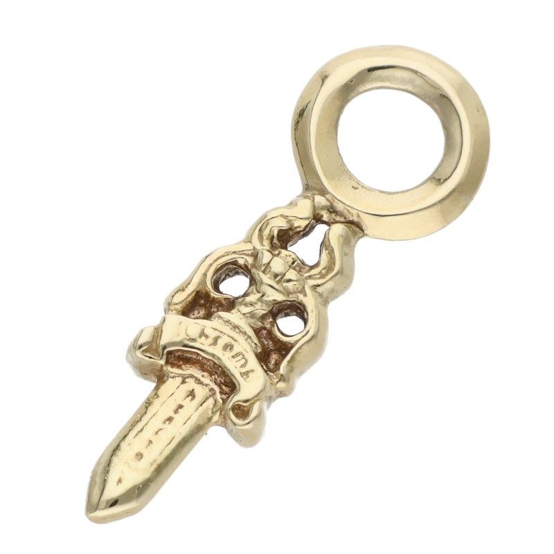 Chrome Hearts 22k Stack Dagger Charm Gold Necklace Top