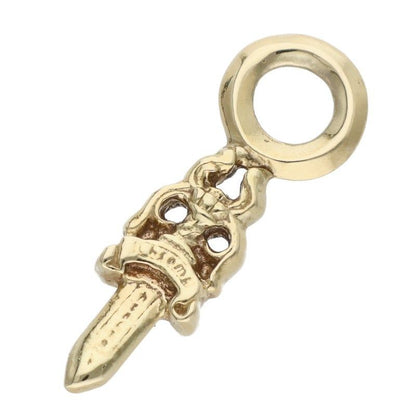 Chrome Hearts 22k Stack Dagger Charm Gold Necklace Top