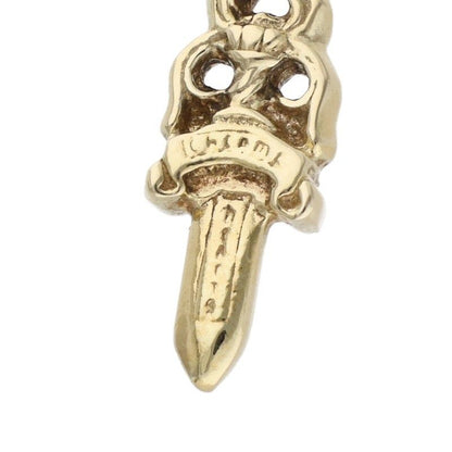 Chrome Hearts 22k Stack Dagger Charm Gold Necklace Top — view 3