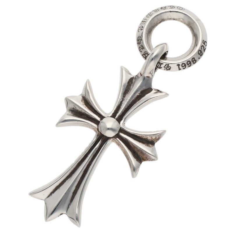 Chrome Hearts Tiny CH Cross Charm Silver Necklace Top — view 2