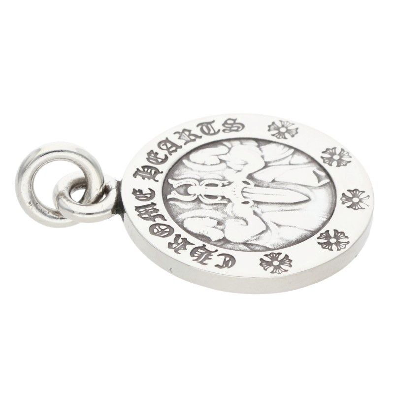 Chrome Hearts Chrm Angl Mdl Angel Medal Charm V2 Silver Necklace Top — view 4