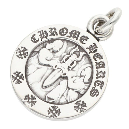 Chrome Hearts Chrm Angl Mdl Angel Medal Charm V2 Silver Necklace Top