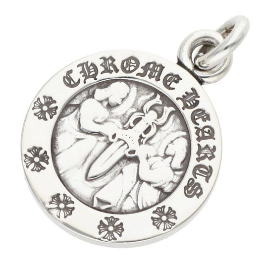 Chrome Hearts Chrm Angl Mdl Angel Medal Charm V2 Silver Necklace Top