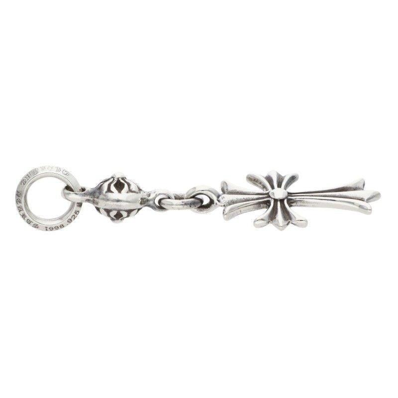 Chrome Hearts Tny CH Crs 1 Ball Tiny CH Cross Charm Silver Necklace Top — view 3
