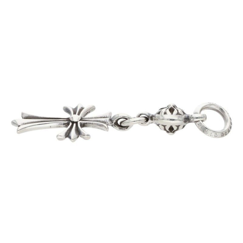 Chrome Hearts Tny CH Crs 1 Ball Tiny CH Cross Charm Silver Necklace Top — view 4
