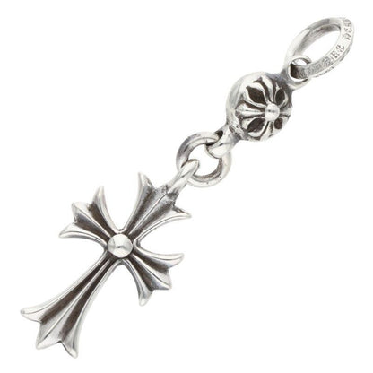 Chrome Hearts Tny CH Crs 1 Ball Tiny CH Cross Charm Silver Necklace Top