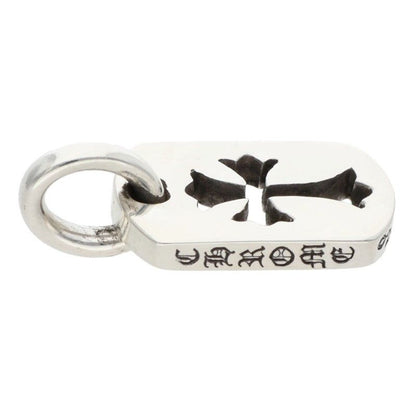 Chrome Hearts DT Tny CO Crs Tiny Cutout Cross Dog Tag Charm Silver Necklace Top — view 3