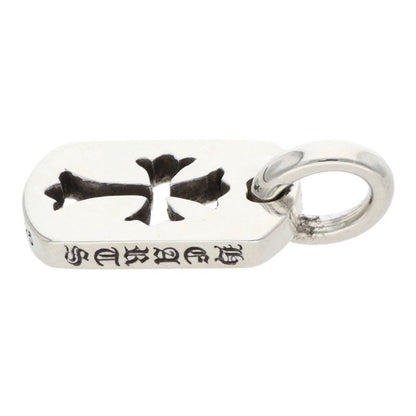 Chrome Hearts DT Tny CO Crs Tiny Cutout Cross Dog Tag Charm Silver Necklace Top — view 5