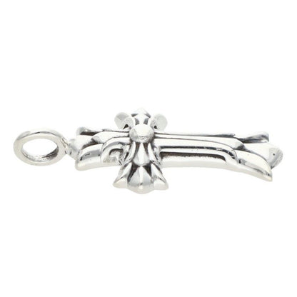 Chrome Hearts Dbl CH Crs Double CH Cross Charm Silver Necklace Top — view 3
