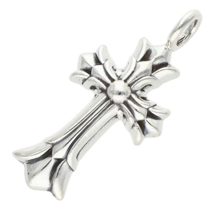 Chrome Hearts Dbl CH Crs Double CH Cross Charm Silver Necklace Top