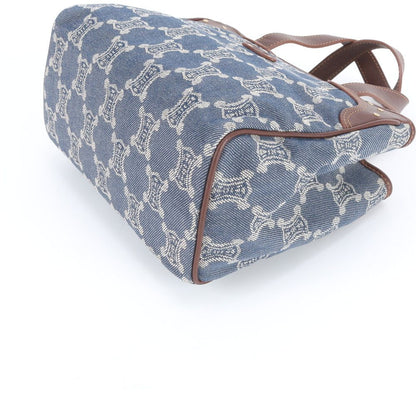 Celine Macadam Leather Denim Handbag Tote Rne — view 5
