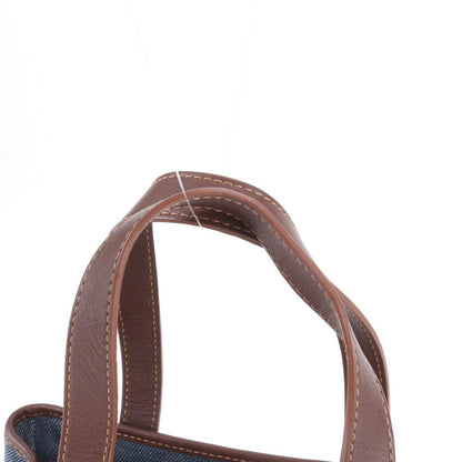 Celine Macadam Leather Denim Handbag Tote Rne — view 2