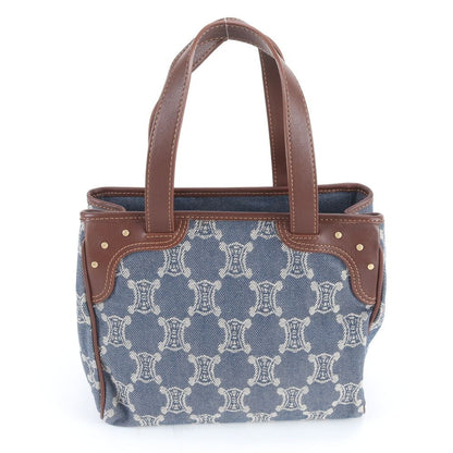 Celine Macadam Leather Denim Handbag Tote Rne — view 3