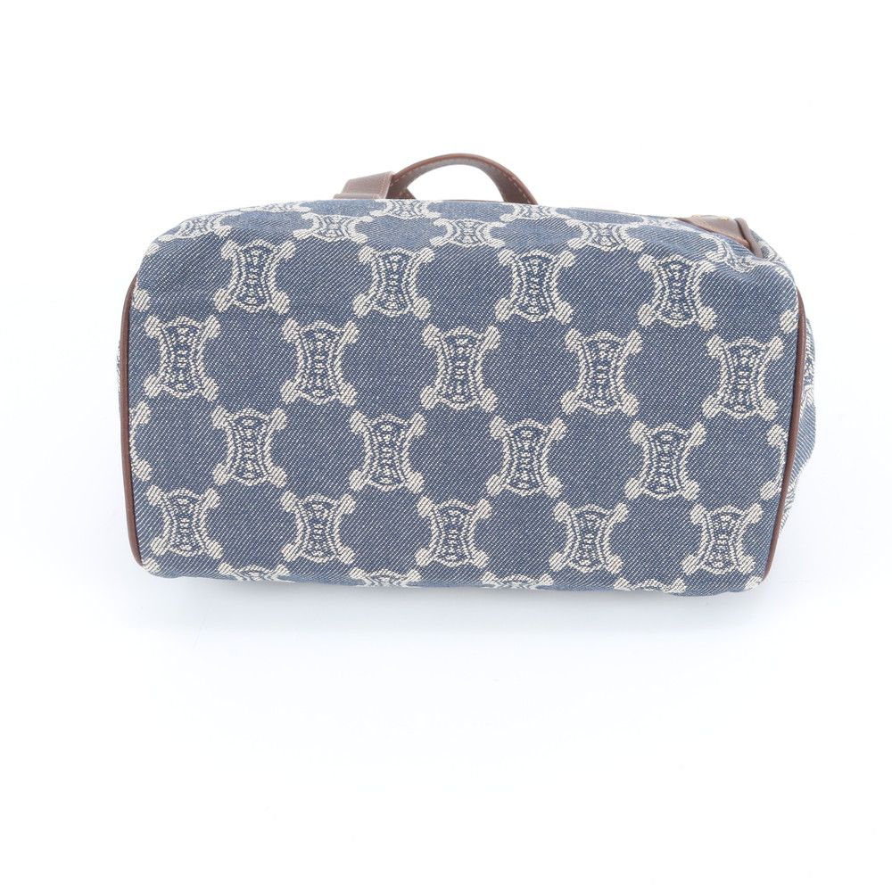 Celine Macadam Leather Denim Handbag Tote Rne — view 6