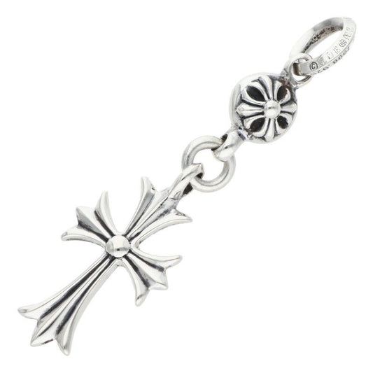 Chrome Hearts Tny CH Crs 1 Ball Tiny CH Cross Charm Silver Necklace Top