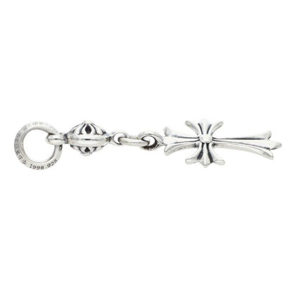 Chrome Hearts Tny CH Crs 1 Ball Tiny CH Cross Charm Silver Necklace Top — view 3