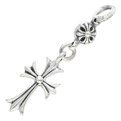 Chrome Hearts Tny CH Crs 1 Ball Tiny CH Cross Charm Silver Necklace Top — view 2