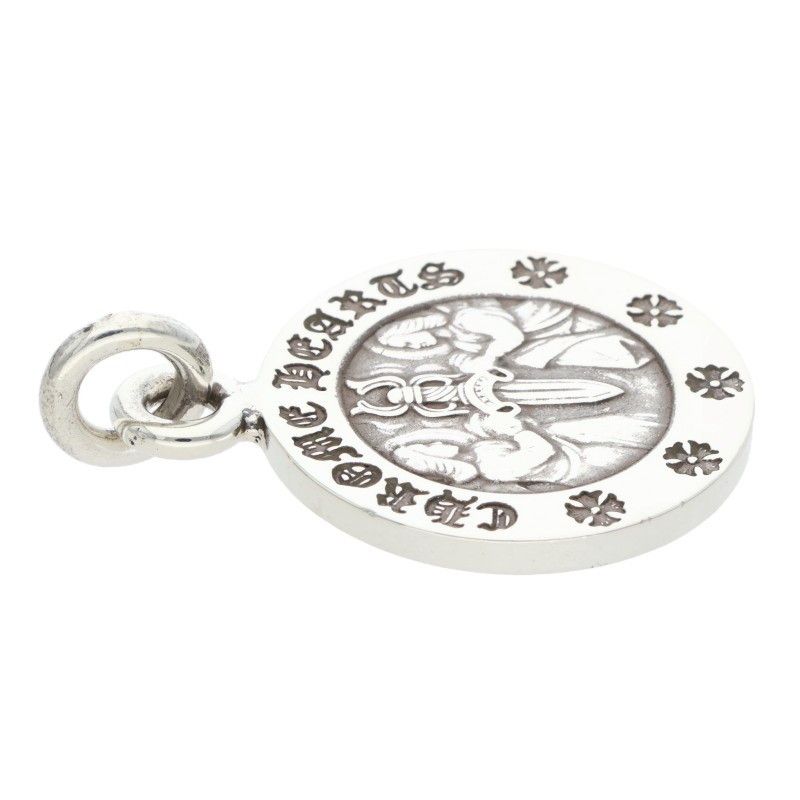 Chrome Hearts Chrm Angl Mdl Angel Medal Charm V2 Silver Necklace Top — view 4