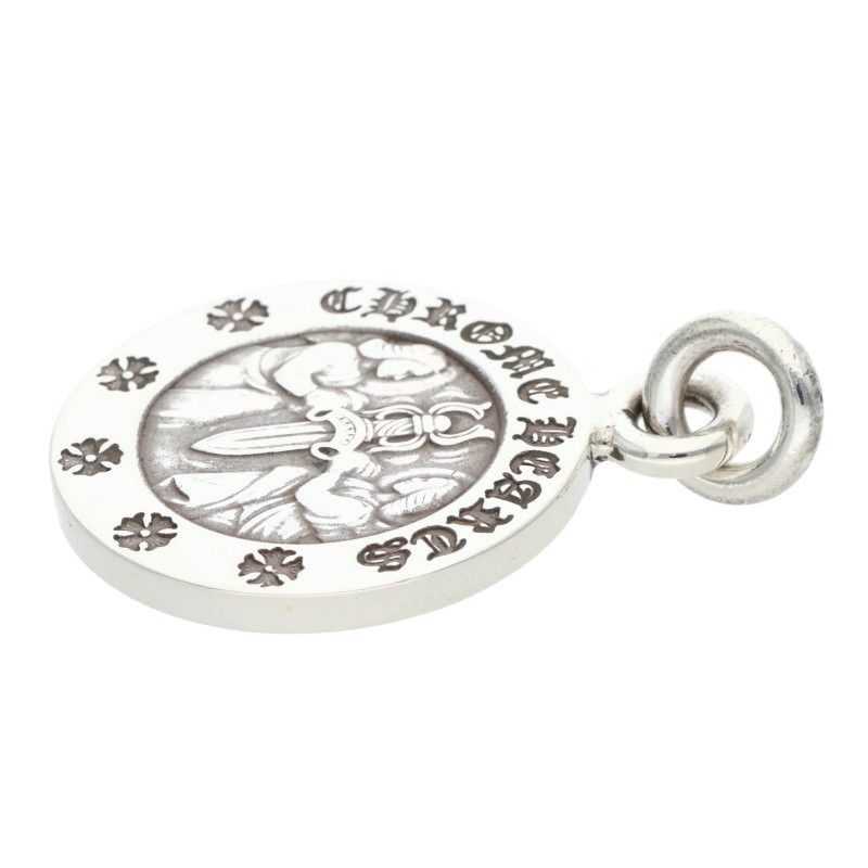 Chrome Hearts Chrm Angl Mdl Angel Medal Charm V2 Silver Necklace Top — view 5
