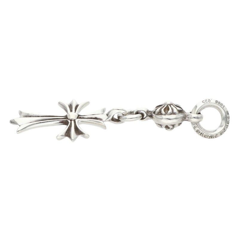Chrome Hearts Tny CH Crs 1 Ball Tiny CH Cross Charm Silver Necklace Top — view 5